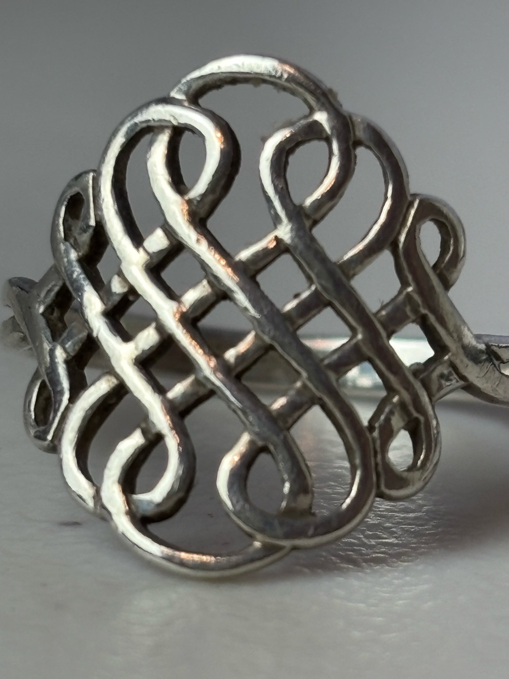 Vintage-Inspired Celtic Knot Intricate Scrolling Design Sterling Silver Ring